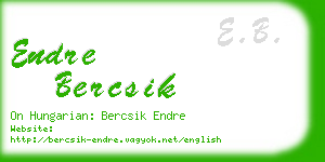 endre bercsik business card